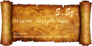 Stigler Szilvánusz névjegykártya